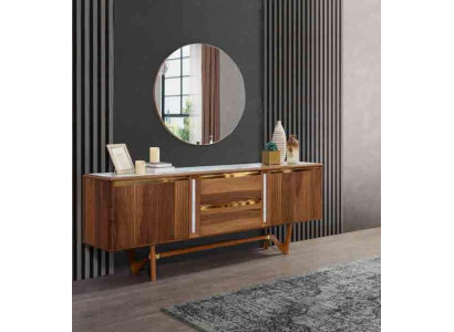 Sideboard Chests of drawers Set Italian Furniture 2pcs. Wardrobe Wood Chest of drawers with Mirror