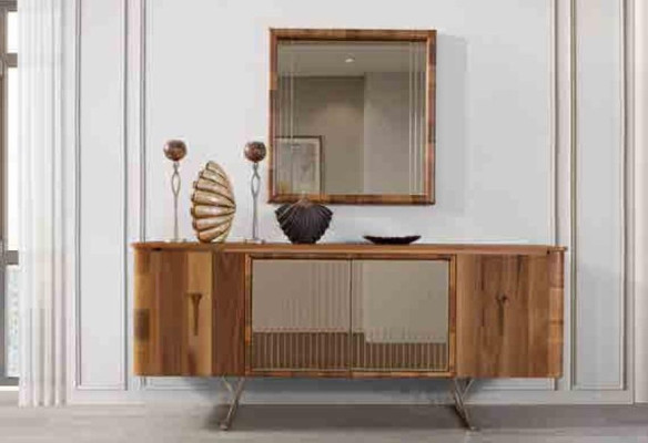 Sideboards Wood Wardrobe Furniture Chests of drawers Brown new Sideboard with Mirror Sideboard