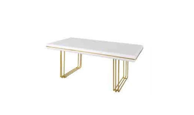 Luxury Dining table Table Dining room Tables Metal Design Kitchen Table White Gold Wood