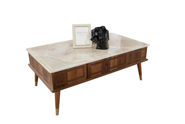 Design Coffee table Living room Stone effect Table Side table Tables 160x68cm