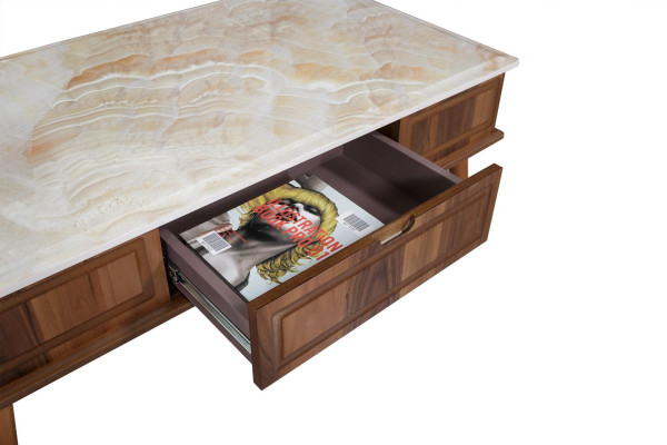 Design Coffee table Living room Stone effect Table Side table Tables 160x68cm