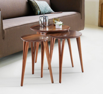 Wooden tables side tables set side table table coffee table flower stand 3 pieces.