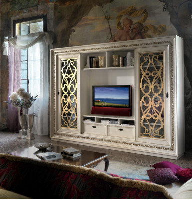 TV cabinet wall unit Wall unit TV wall unit Solid wood Modern Real wood new