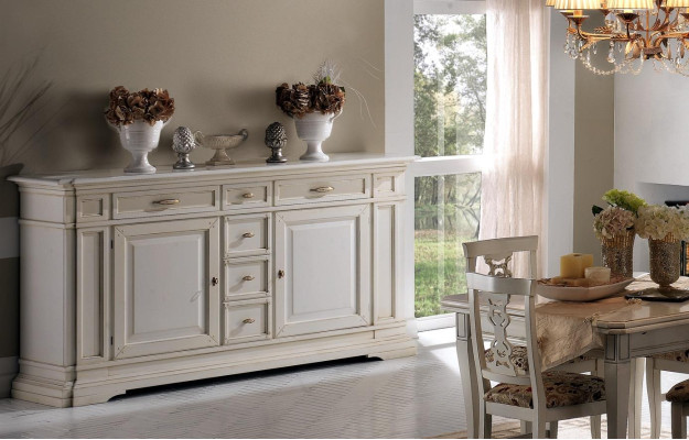 Suite 7tlg Wood Furniture Chest of drawers 4x Chair Table Display case new Group Dining room Set