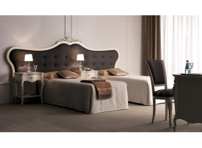 Hotel Furnishings 2x Beds + Bedside table Design Modern Luxury Furniture 3-piece. set