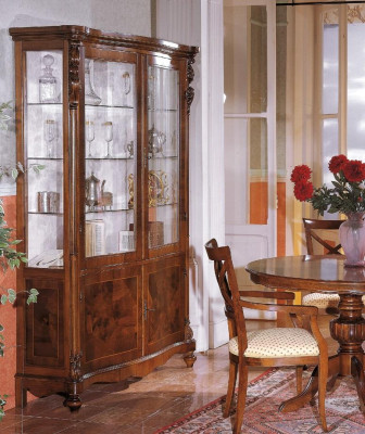 Luxury Dining room Set Suite 6tlg Wood Furniture Chest of drawers 3x Chair Table Display case new