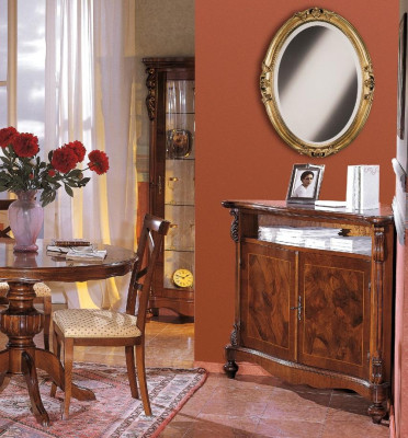 Luxury Dining room Set Suite 6tlg Wood Furniture Chest of drawers 3x Chair Table Display case new