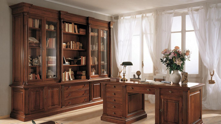 Office Bookshelf Wardrobe Wood Office cupboard Shelf Cabinets Display case Italy Furniture