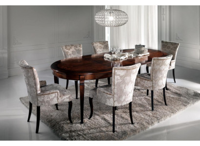 Dining table Suite Dining room Furniture Furnishings Group Table + 6 Chair Set 7pcs.