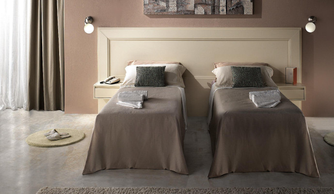 Design modern luxury furniture 4 pieces. Set Hotel Furnishings 2x Beds + Bedside table