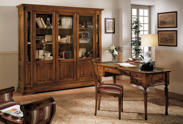 Office Set Wooden Table Chair Bookshelf Desk Shelf Cabinets 3pcs. Sets new