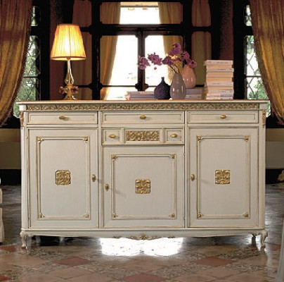 Sideboard White Sideboard Chest of drawers Drawers Wood with Gold Sideboard Sideboard new