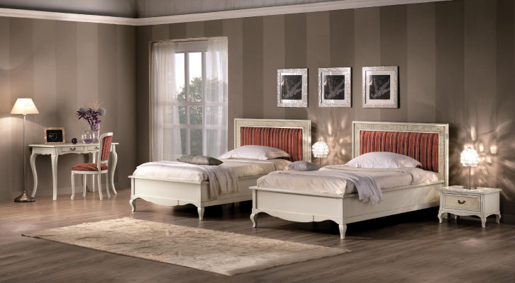 Design Bedroom 6-piece Bedroom Complete Set Bed Bedside table Secretary Wood