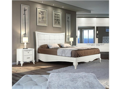 Bedroom Bed Bedside table Beds Double Wood Designer Modern new Set 3pcs