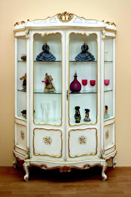 Glass cabinet display case Baroque Furniture Italian Furnishings Showcases Glass Cabinets