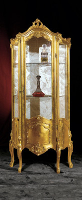 Golden Wood Display case Wardrobe Glass Cabinets Shelf Showcases Italian Furniture new