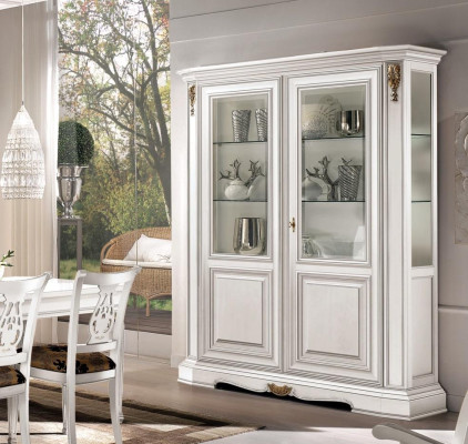 Showcases Living room White Cabinets Sideboard White bright Display case Wardrobe Classic