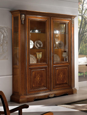 Display case 2 door Wood Wardrobe Showcases Living room Show Cabinets Design Glass Furniture