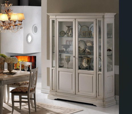 Living room Furniture Sideboard Solid Wood Display cases Glass Wardrobe Real wood Display case