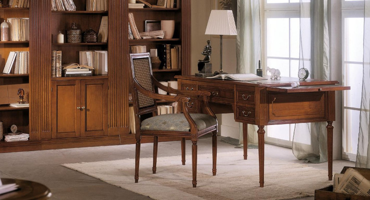 Table Desk Secretary Desks Italian Furniture Chair Set Office 2pcs