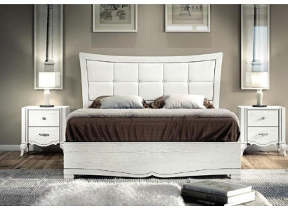 Double bed Beds Bed Upholstery Wood Designer Double bed frame White Bed frame e