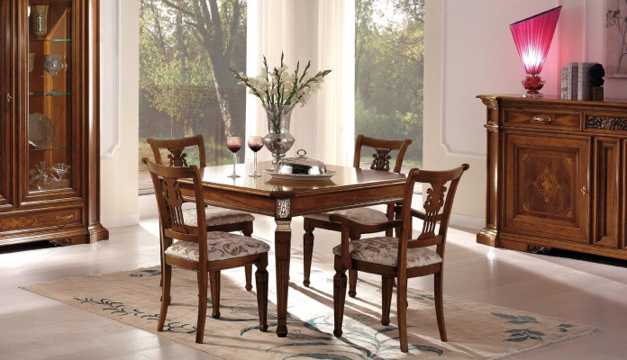 Set 4x Chair Chairs Armchair Dining room Suite Wood Modern Group Armchair Furniture