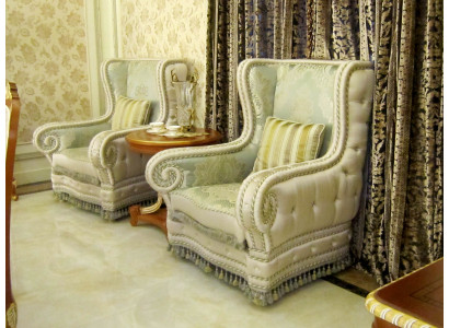 Wing Chair Armchair Classic r Baroque Rococo Deco Antique Style Sofa TV
