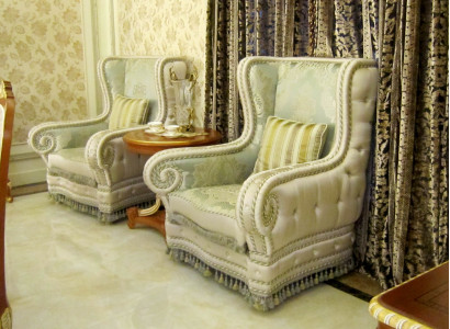 Wing Chair Armchair Classic r Baroque Rococo Deco Antique Style Sofa TV