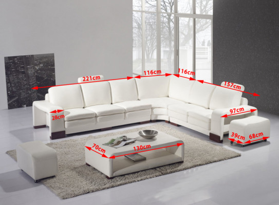 Complete e Sofa Couch Modern Suite Corner sofa + Stool + Coffee table
