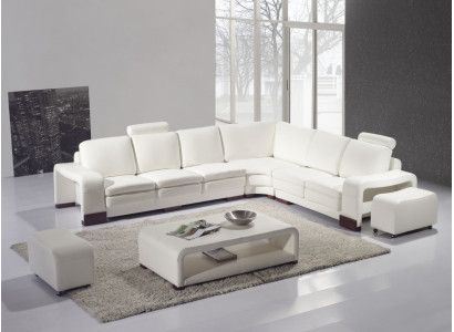 Complete e Sofa Couch Modern Suite Corner sofa + Stool + Coffee table