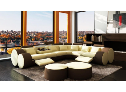 Corner sofa Sofa Leather Couch - Designer Couch Set Seat Upholstery Living landscape