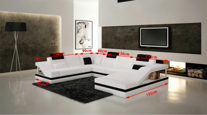 Designer Couch U-shape Corner sofa Upholstery Couch Leather Sets Living landscape new