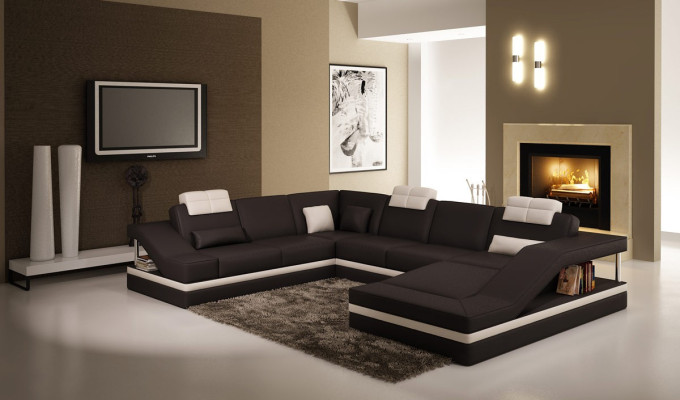 Designer Couch U-shape Corner sofa Upholstery Couch Leather Sets Living landscape new
