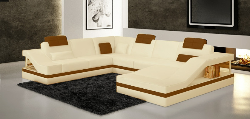 Designer Couch U-shape Corner sofa Upholstery Couch Leather Sets Living landscape new