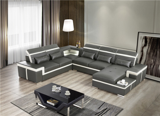 Sofas U-shape Sofa Couch Upholstery Suite Living landscape Design Corner sofa Leather new