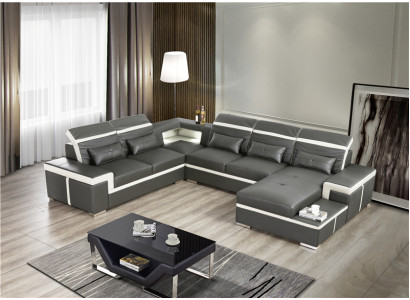 Sofas U-shape Sofa Couch Upholstery Suite Living landscape Design Corner sofa Leather new