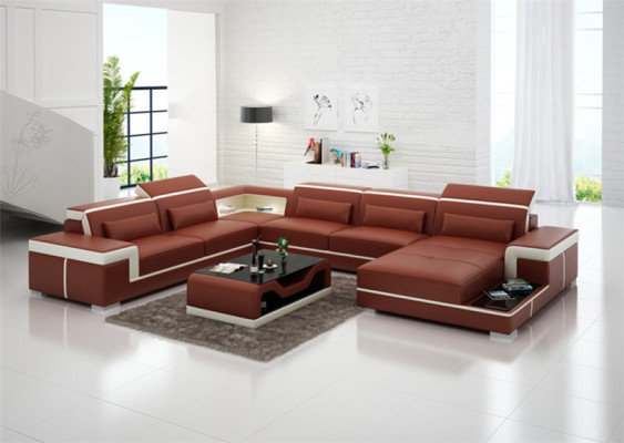 Sofas U-shape Sofa Couch Upholstery Suite Living landscape Design Corner sofa Leather new