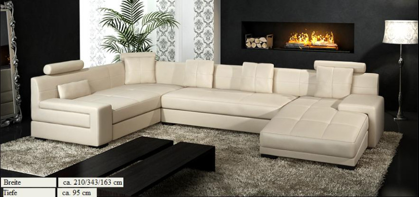 Living landscape Corner sofa Sofa Couch Upholstery Seat Suite Sofas Couches