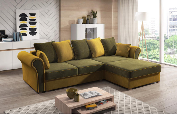 Designer Living landscape L-shape Couch Corner sofa Upholstery Suite Sofa Corner suite