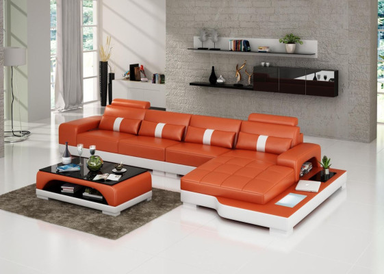 Corner sofa Sofa Living landscape L-shape Upholstery Couch Leather sofa Sofas