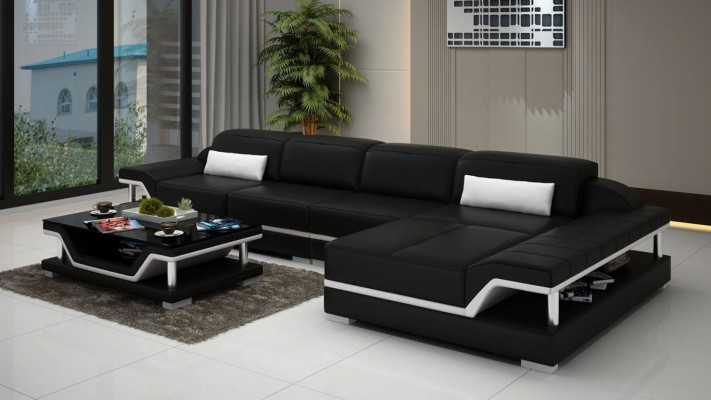 Design Corner sofa L-shape Couch Leather Sofas White Living landscape Couches
