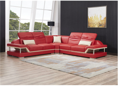L-shape Leather Living landscape Couch Upholstery Seat Corner sofa Sofa Living room