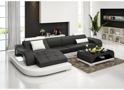 Corner sofa Leather Sofa Couch Upholstery Corner Seat Living landscape Suite L-shape