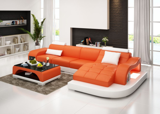 Corner sofa Leather Sofa Couch Upholstery Corner Seat Living landscape Suite L-shape