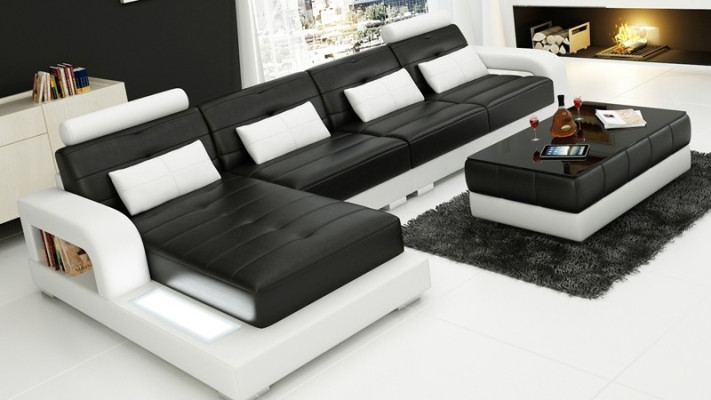 Furniture Corner sofa Leather Sofa Couch Upholstery Corner Seat Living landscape Suite