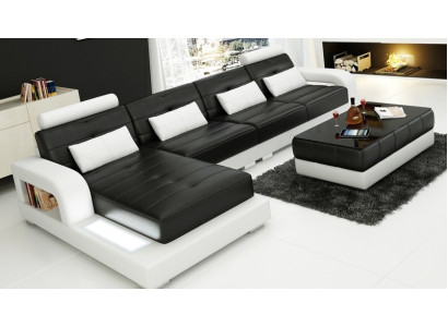 Furniture Corner sofa Leather Sofa Couch Upholstery Corner Seat Living landscape Suite