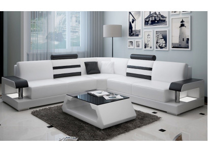 Corner sofa Leather Sofa Couch Upholstery Corner Seat Living landscape Suite L-shape