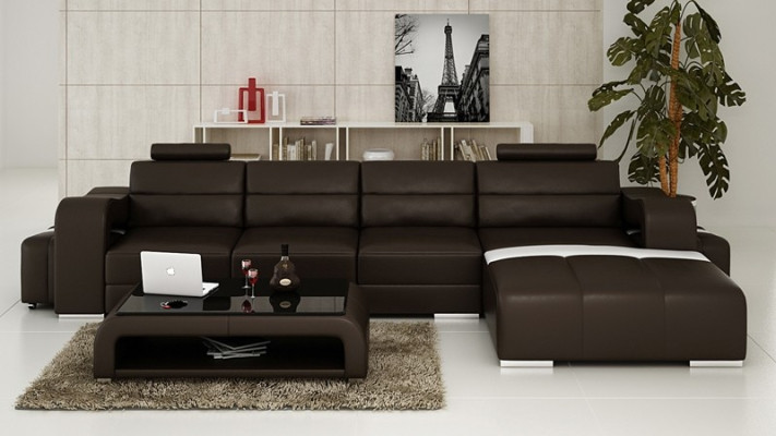Couch Upholstery Suite Living landscape Design Corner sofa Leather new L-shape