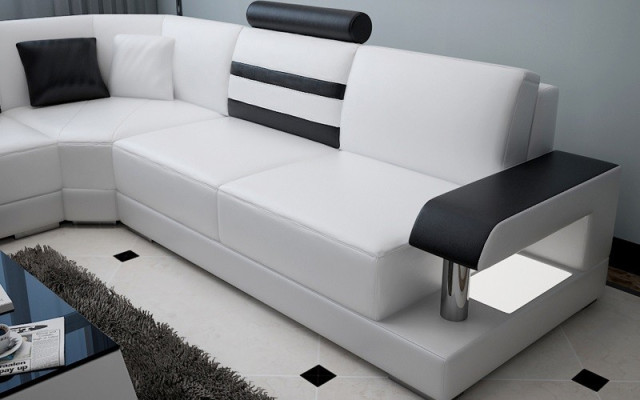 Corner sofa Leather Sofa Couch Upholstery Corner Seat Living landscape Suite L-shape