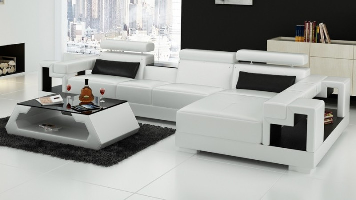 L-shape Sofa Couch Upholstery Suite Living landscape Design Corner sofa Leather